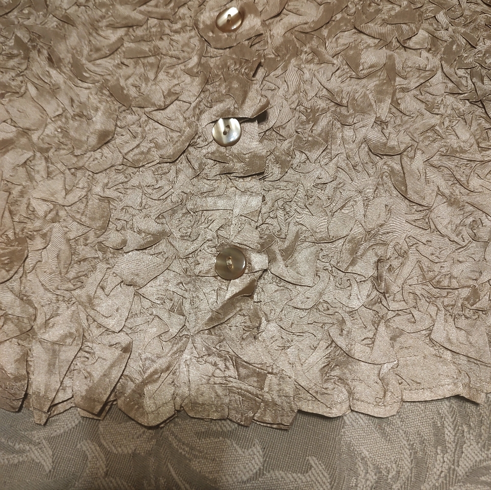 🔸⚜️🔸Stunning Vintage Gold Textured Evening Blouse - S - Picture 9 of 16